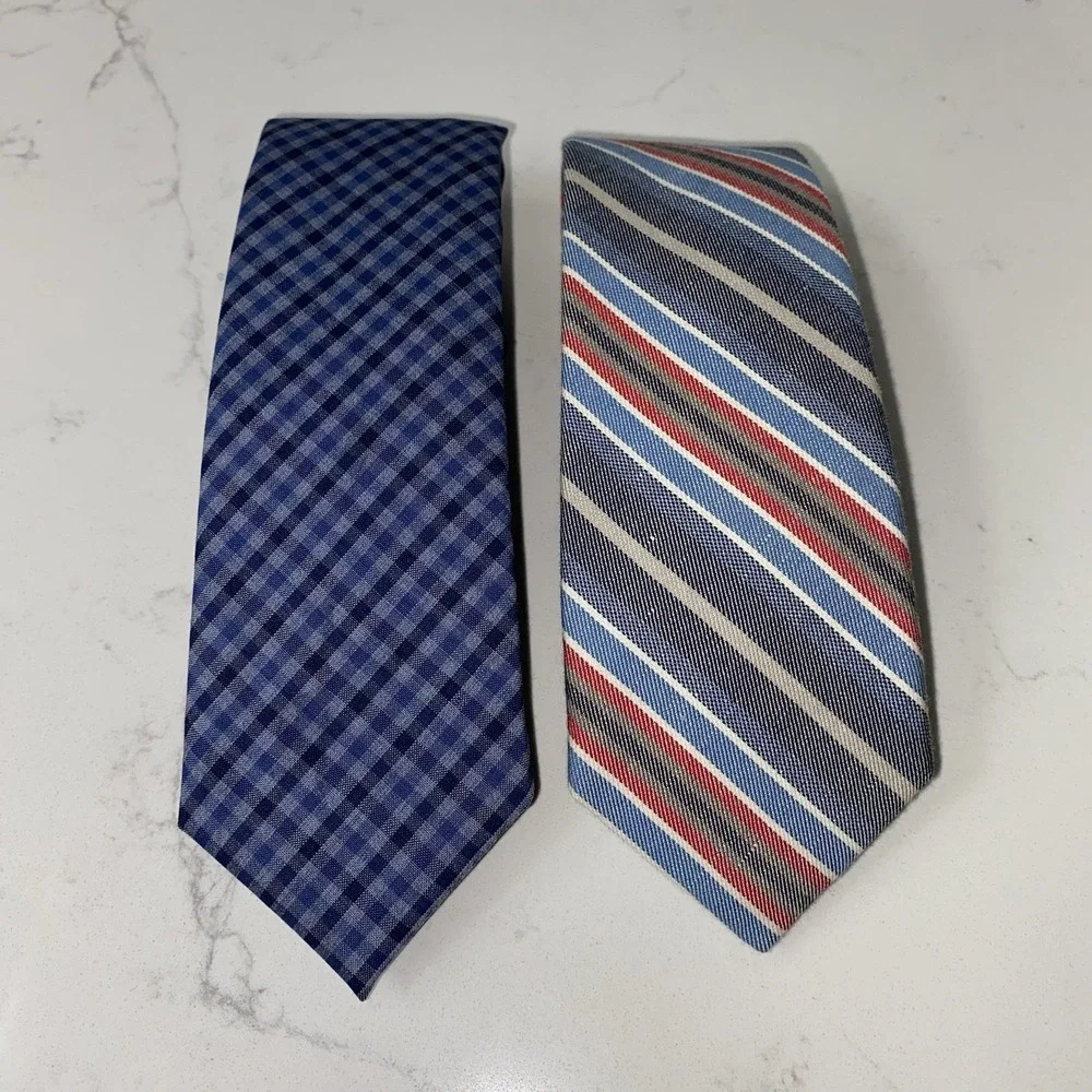Brooklyn Tailors Handmade Wool Neck Ties Striped Woven in Italy Skinny Business